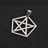 Non-Tarnish Boy Jewelry Original Color 304 Stainless Steel Pentagon with Pentagram Pendants X-STAS-I032-209-1