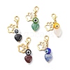 Natural Gemstone Heart Pendant Decorations HJEW-JM00809-1