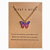 Bohemian Alloy Enamel Butterfly Pendant Necklaces for Women WG0CAA2-13-1