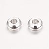 Real Platinum Plated Brass Spacer Beads KK-E702-24P-NF-1