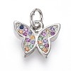 Brass Micro Pave Cubic Zirconia Charms LS-ZIRC-I032-59P-1