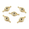Brass Micro Pave Clear & Black Cubic Zirconia Connector Charms KK-E068-VB372-1