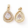 Brass Micro Pave Cubic Zirconia Pendants KK-E068-VC430-1