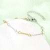 Two-tone 304 Stainless Steel Twisted Rope Link Chain Bracelets for Women BJEW-A160-09GP-2
