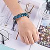 Natural Apatite Braided Bead Bracelet BJEW-SW00001-09-3