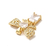 Rack Plating Brass Micro Pave Cubic Zirconia Pendants KK-B068-09G-3