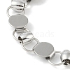 Non-Tarnish 201 Stainless Steel Flat Round Link Chain Bracelets for Women Men BJEW-I316-08C-2