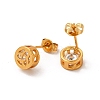 Rack Plating Brass Micro Pave Cubic Zirconia Stud Earrings EJEW-P221-40G-2