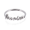 304 Stainless Steel Word Adjustable Ring RJEW-L107-031P-2