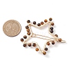 2Pcs Moon & Star Alloy with Natural Tiger Eye Hollow Hair Barrettes PHAR-JH00105-04-3