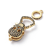 Brass Micro Pave Cubic Zirconia Lobster Claw Clasps ZIRC-G160-25G-2