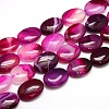 Natural Striped Agate/Banded Agate Oval Bead Strands G-L175A-M-2