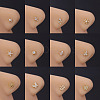 Brass Micro Pave Cubic Zirconia L-Shaped Nose Rings WGA70D4-17-2