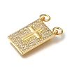 Rack Plating Brass Micro Pave Clear Cubic Zirconia Pendants KK-G500-01A-G-2