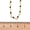 2mm Faceted Round Natural Spinel & Brass Link Chain Necklaces NJEW-S436-01-3