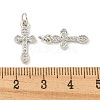 Rack Plating Brass Micro Pave Clear Cubic Zirconia Pendants KK-B093-06P-3