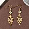 304 Stainless Steel Leaf Dangle Earrings EJEW-Z129-13G-1