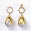 Brass Dangle Stud Earrings EJEW-E249-35A-1