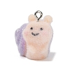 Animal Theme Flocky Opaque Resin Pendants RESI-H042-01P-14-1
