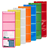7Pcs 7 Colors 4 Grids PVC with Non-woven Fabrics Wall Mounted Kindergarten Art Storage Rolls ABAG-GA0001-37-1
