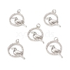 Brass Micro Pave Cubic Zirconia Bird Pendants KK-E068-VB305-4