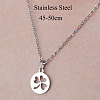 Non-Tarnish 201 Stainless Steel Hollow Clover Pendant Necklace NJEW-OY001-20-3