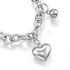 Tarnish Resistant 304 Stainless Steel Charm Bracelets BJEW-G544-24P-2