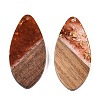 Transparent Resin and Walnut Wood Pendants RESI-T057-05C-2