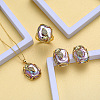 Natural Freshwater Pearl Pendant Necklaces & Stud Dangle Earrings & Rings Sets FS-WG70A16-02-1