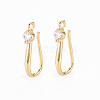 Brass Micro Pave Clear Cubic Zirconia Earring Hooks X-ZIRC-S068-006-NF-1