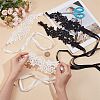 4 Pairs 2 Colors Nylon Embroidery Lace Anklet with Toe Ring AJEW-CP0007-42-3
