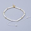 Electroplate Glass Braided Beads Bracelets BJEW-JB04311-06-3