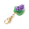 Glass Seed Beaded Grape Pendant Decoration HJEW-MZ00145-02-4