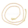 Brass Enamel Column Link Chain Necklaces NJEW-H039-04A-01G-2