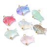 Transparent Spray Painted Glass Pendents PALLOY-JF02117-1