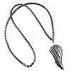 Vintage Synthetic Non-magnetic Hematite Pendant Column Beaded Necklaces IV0667-7-1