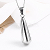 Non-Tarnish Stainless Steel Teardop Pendant Necklaces TG1210-1-2