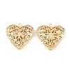 Hollow Heart Brass Locket Pendants KK-K414-12C-G-1