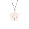 Natural Rose Quartz Star Pendant Necklace PW-WG10869-07-1