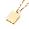 Rectangle with Word Good Luck Pendant Necklace NJEW-A004-04G-3