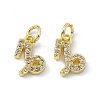 Real 18K Gold Plated Brass Micro Pave Clear Cubic Zirconia Charms KK-E068-VB411-10-2