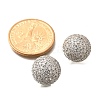 Half Round Brass Micro Pave Clear Cubic Zirconia Stud Earrings EJEW-C126-05P-5