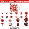 40Pcs 20 Styles Handmade Porcelain Beads Sets PORC-YW0001-14-2