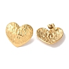 Textured Heart Ion Plating(IP) 304 Stainless Steel Stud Earrings for Women EJEW-L287-032G-2