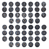 26Pcs 26 Styles Flat Round with Letter Wooden Cabochons WOOD-GA0001-28-1