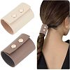 Olycraft 2Pcs 2 Colors PU Leather Foldable Ponytail Holder Hair Cuff OHAR-OC0001-05A-1