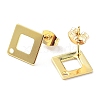 201 Stainless Steel Rhombus Stud Earring Findings STAS-K259-21G-2