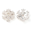 Brass Micro Pave Clear Cubic Zirconia Bead Caps KK-K378-48B-S-1