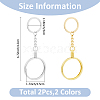 SUPERFINDINGS 4Pcs 2 Colors Alloy with Iron Keychain KEYC-FH0001-47-2