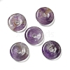 Natural Amethyst Donut/Pi Disc Charms G-G142-01S-1